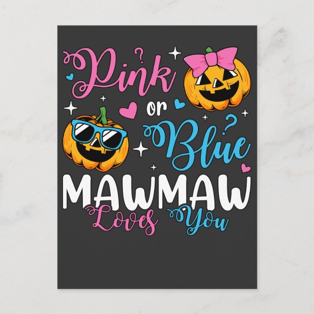 Cartão Postal Avó Rosa Ou Azul Ama Você Bebê Abobrinha (Frente)