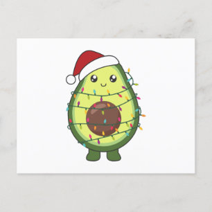Cartão Postal Avocado Christmas Lights Funny Avocados