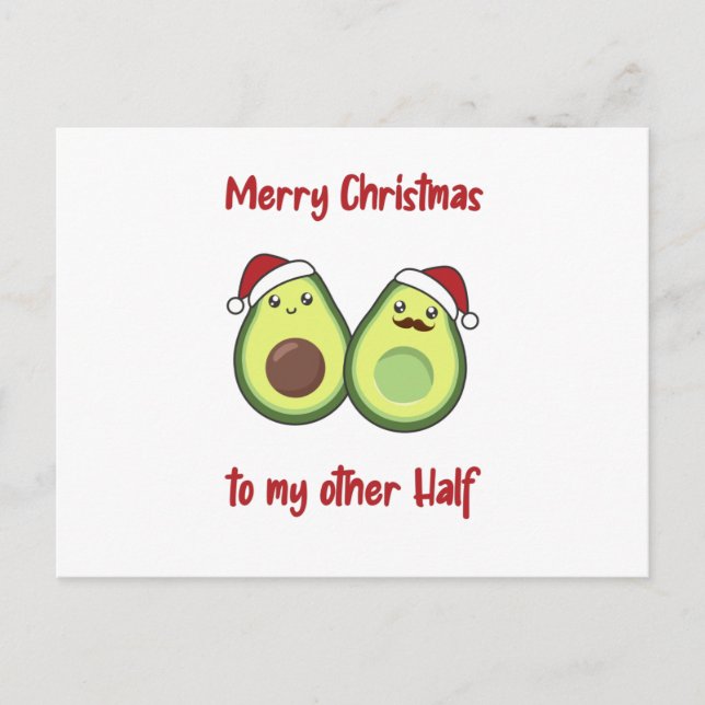 Cartão Postal Avocado Christmas Lights Funny Avocados (Frente)
