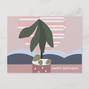 Cartão Postal Avocado Tree Blush Muted Aniversário