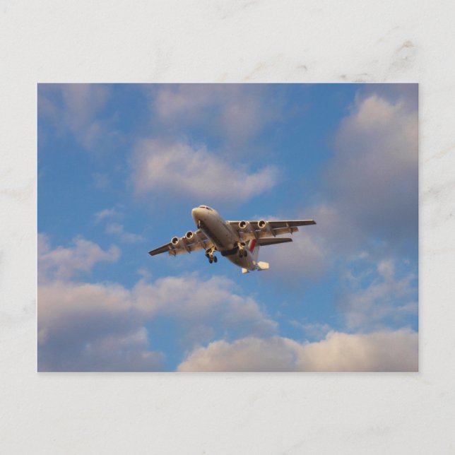 Cartão Postal Avro RJ85 Jet Landing (Frente)