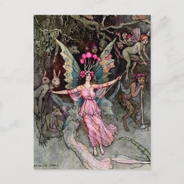 Cartão Postal "Away Down under", por Warwick Goble (Frente)