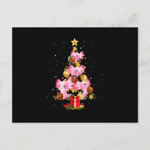 Cartão Postal Axolotl Árvore de Natal Pajama Xmas Salamander par