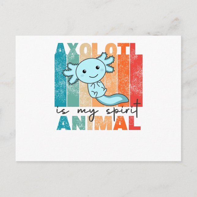 Cartão Postal Axolotl É Meu Animal Espirituoso - Sweet Axolotl (Frente)