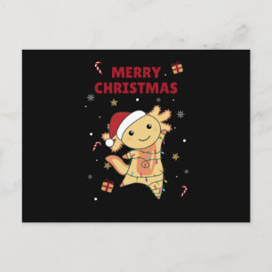 Cartão Postal Axolotl Felry Natal Animais de inverno Axolots
