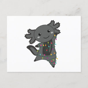 Cartão Postal Axolotl Felry Natal Animais de inverno Axolots