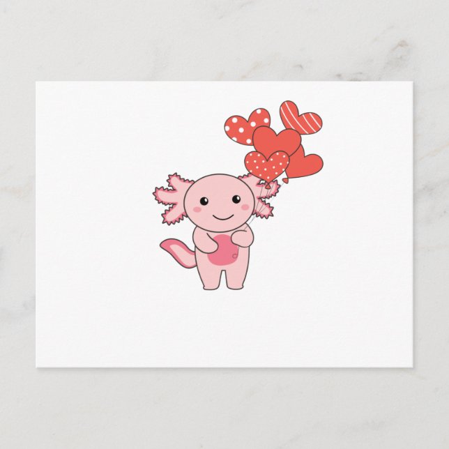 Cartão Postal Axolotl Para Animais Dias de os namorados Cujos (Frente)