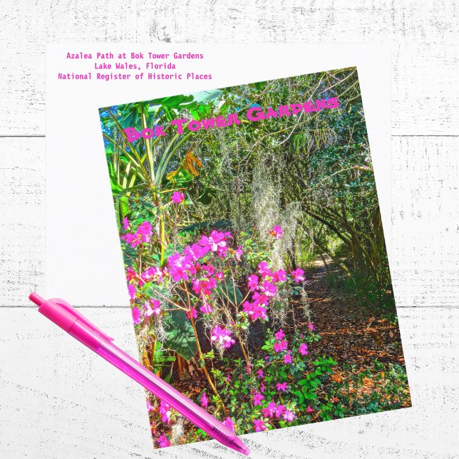 Cartão Postal Azalea Path Bok Tower Gardens Lake Wales Flórida (Criador carregado)