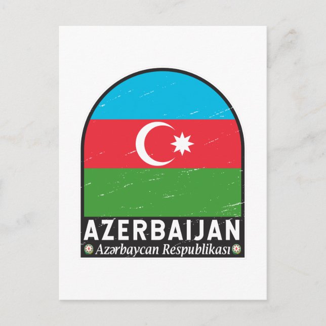 Cartão Postal Azerbaijão: Emblema em desolação (Frente)