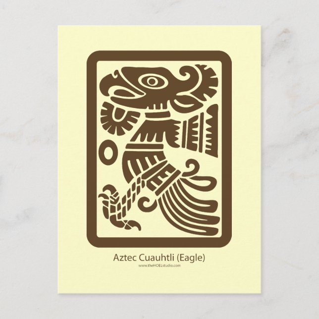 Cartão postal Aztec Cuauhtli - Águia (Marrom) (Frente)