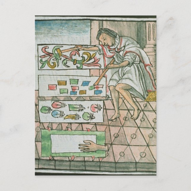 Cartão Postal Aztec Feather Artisan (Frente)