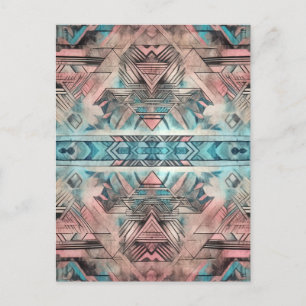 Cartão Postal Aztec Sudoeste Pastel Cor-De-Rosa E Azul