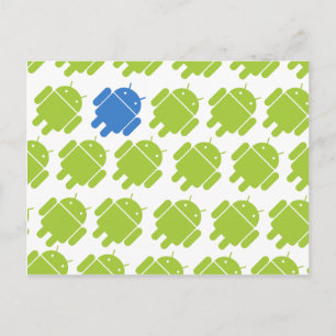 Cartão Postal Azul Androide Voador