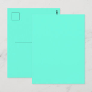 Cartão Postal Azul Aquamarine Verde Turquesa Cor Sólida