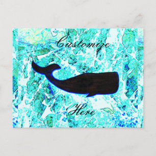 Cartão Postal azul-baleia-preta Thunder_Cove