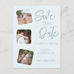 Cartão Postal Azul Costeiro Salvar a Data