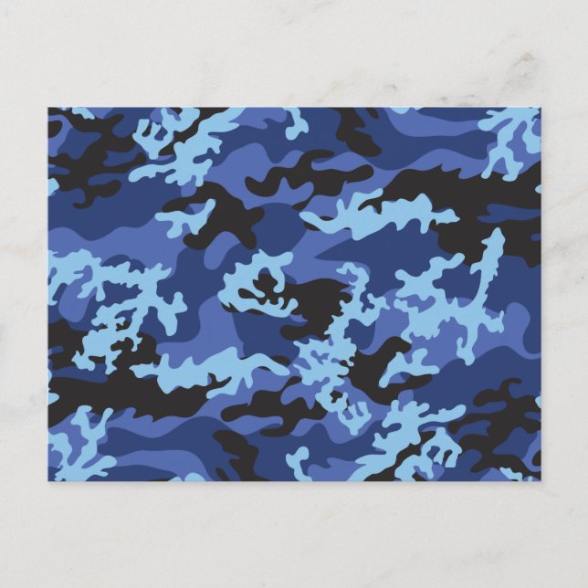 Cartão postal Azul de Camo Personalizado (Frente)