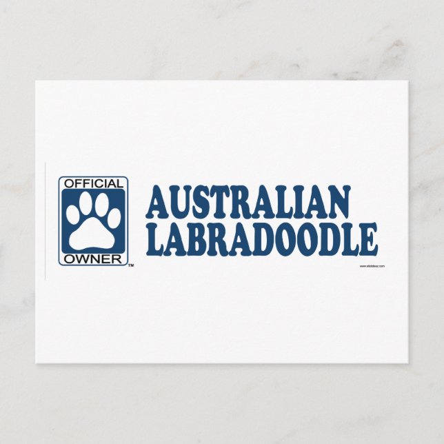 Cartão Postal Azul de Labradoodle do australiano (Frente)