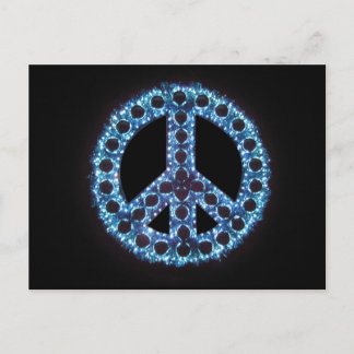 cartão postal azul de sinal de paz