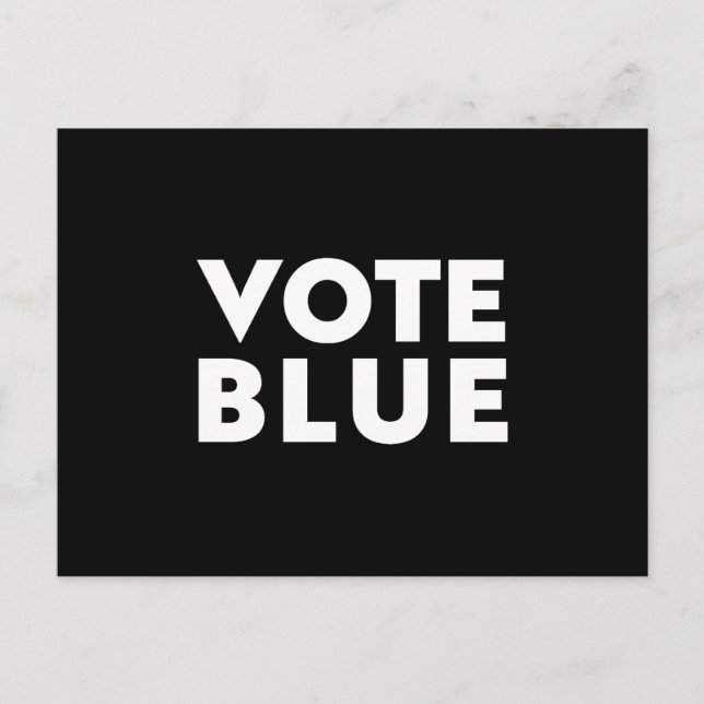 Cartão Postal "azul de voto" preto branco (Frente)