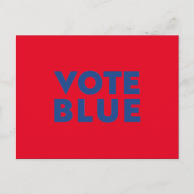 Cartão Postal "azul de voto" vermelho azul (Frente)