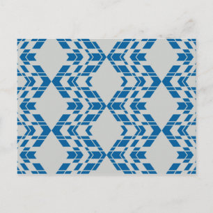 Cartão Postal Azul, decorativo, moderno, tendência, geométrico l