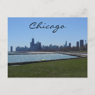 Cartão Postal azul-do-horizonte-do-chicago