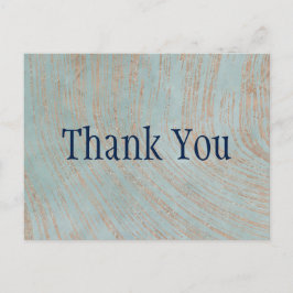 Cartão Postal Azul e mármore de cobre Obrigado