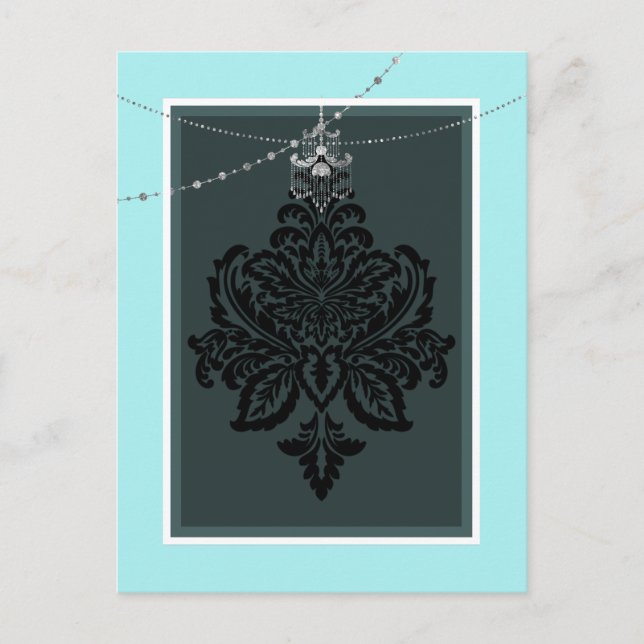 Cartão postal azul e preto (Frente)