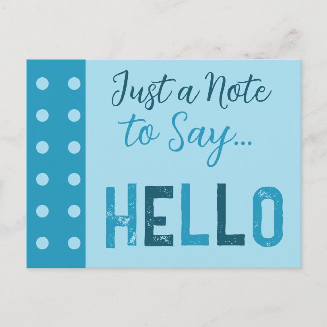 Cartão Postal Azul escuro e claro apenas um bilhete para dizer o (Frente)