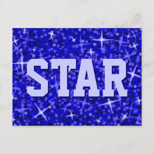 Cartão postal Azul Escuro "STAR"