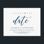 Cartão Postal Azul estético, mude a data, festa adiada<br><div class="desc">Este é o moderno design estético tematizado,  em Marinho Azul,  convite de Festa de casamento Reprogramado (adiado/adiado) cartão postal (Altere a data). É a maneira perfeita e elegante de fazer o convite reprogramar o anúncio aos seus amigos e familiares.</div>