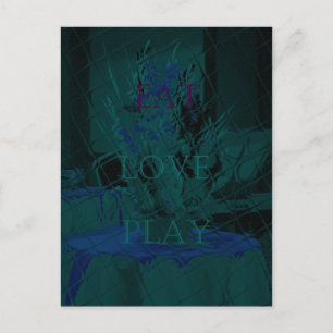 Cartão Postal Azul francês Coma Plantar Cores de Flor para Todos