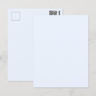 Cartão Postal Azul Macio Branco Pastel Cor Sólida
