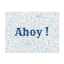 Azul-marinho náutico personalizado engraçado