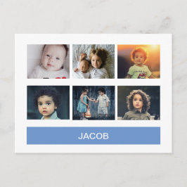 Cartão Postal Azul Pastel Personalizado – Foto Personalizada