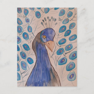 Cartão Postal Azul Pavão