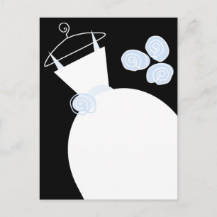 Cartão postal azul preto de Casamento
