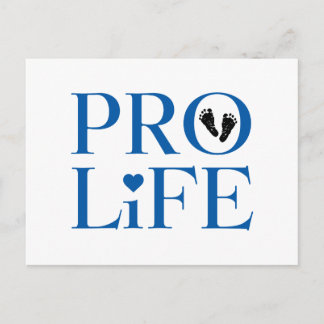 Cartão Postal Azul Pro Life