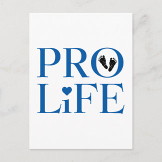 Cartão Postal Azul Pro Life