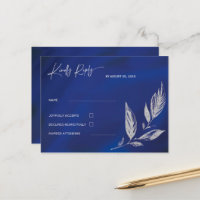 Cartão postal azul real e prata