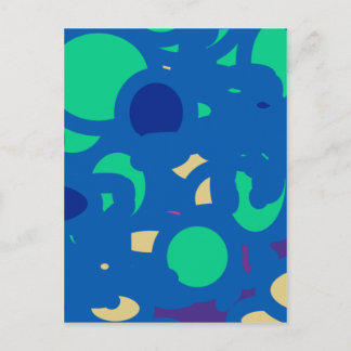 Cartão Postal azul redondo feliz, sorte