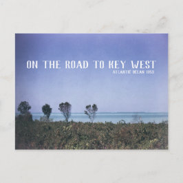 Cartão Postal Azul retro de Oceano Atlântico da imagem do viagem