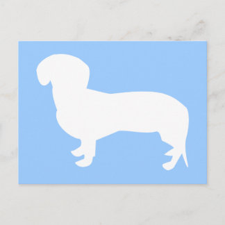 Cartão Postal Azul Silhouette Dachshund