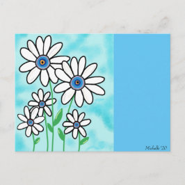 Cartão Postal Azul Sky Daisies