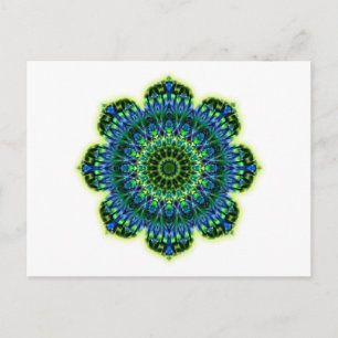 Cartão Postal Azul verde Mandala