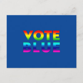 Cartão Postal azul "vota azul", cor do arco-íris lgbtq lgbt