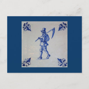 Cartão Postal Azulejo Azul Delft - Modelo