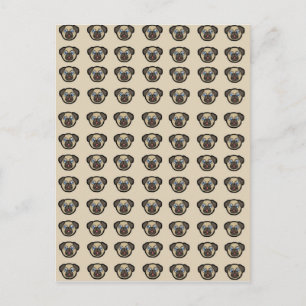 Cartão Postal azulejo de fundo pug