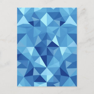 Cartão Postal Azulejo de Mosaico Geométrico Azul Padrão
